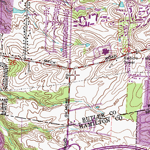 Topographic Map of Fairfield Executive Center, OH