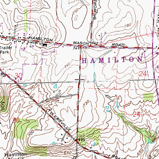 Topographic Map of Hamilton Enterprise Park, OH