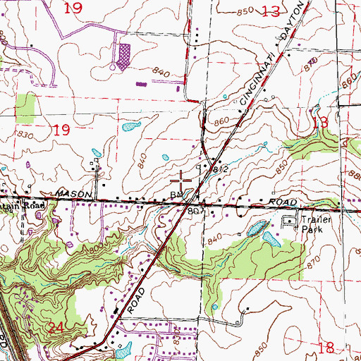 Topographic Map of Liberty Towne Centre Shopping Center, OH