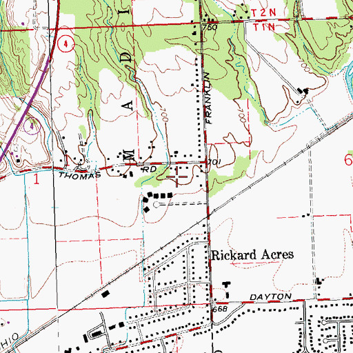 Topographic Map of Madison Industrial Park, OH