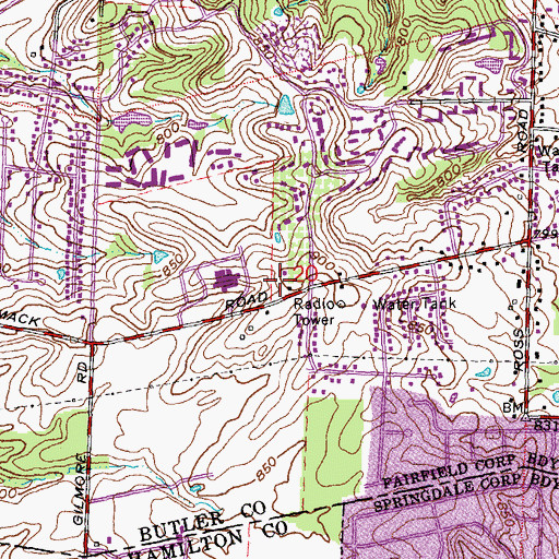 Topographic Map of Orchard Hill Professional Center, OH