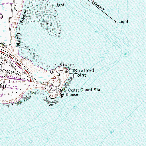 Topographic Map of Stratford Point, CT