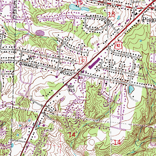 Topographic Map of Todds Crossing Shopping Center, OH