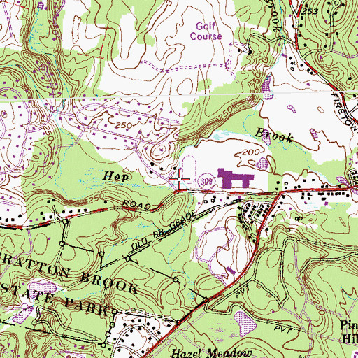Topographic Map of Stratton Brook, CT