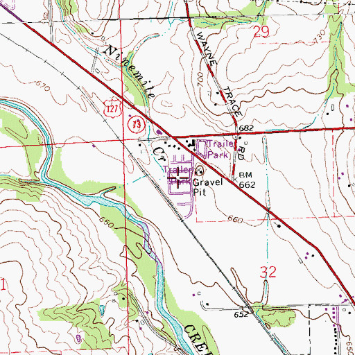 Topographic Map of Crouse Mobile Home Park, OH