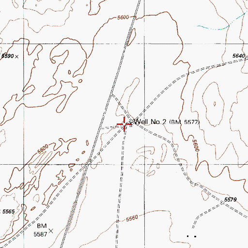 Topographic Map of Well Number Two, AZ
