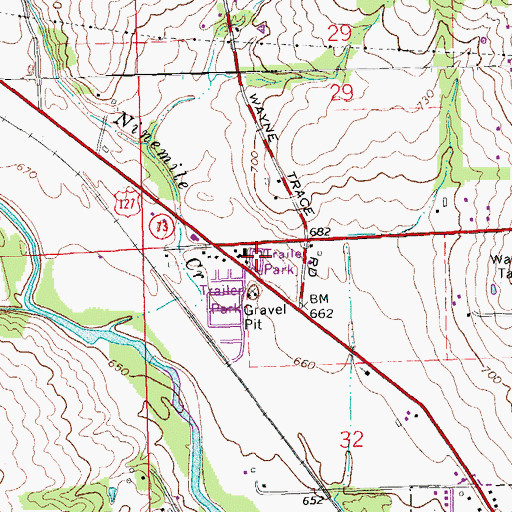 Topographic Map of Edgewood Mobile Home Park, OH