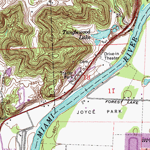 Topographic Map of Town And Country Mobile Home Park, OH