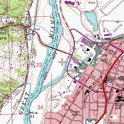 Topographic Map of Bicentennial Commons, OH