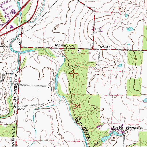 Topographic Map of Dudley Woods Metropark, OH