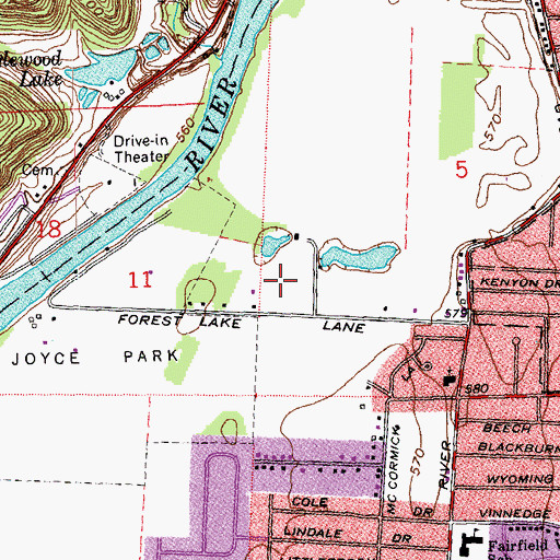 Topographic Map of Forest Lake Lane Fields, OH