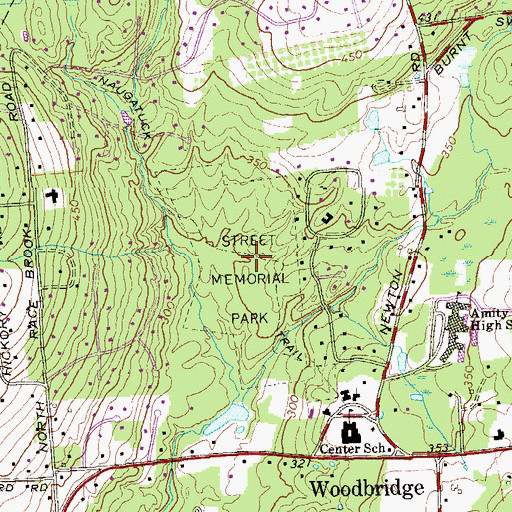 Topographic Map of Street Memorial Park, CT