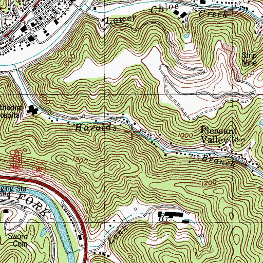 Topographic Map of Saltlick School (historical), KY
