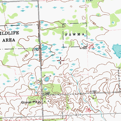 Topographic Map of Qual Post Office (historical), MN