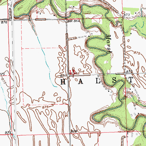 Topographic Map of Marsh River Post Office (historical), MN