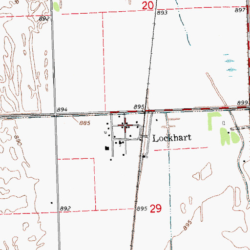Topographic Map of Lockhart Station (historical), MN