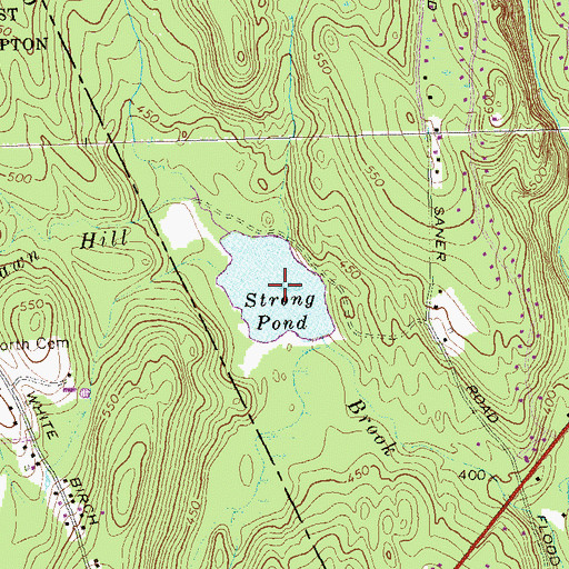 Topographic Map of Strong Pond, CT