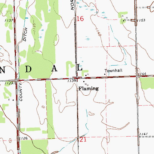 Topographic Map of Flaming Station (historical), MN