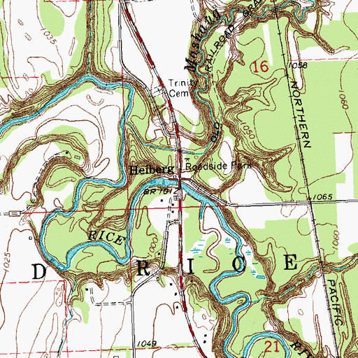 Topographic Map of Heiberg Post Office (historical), MN