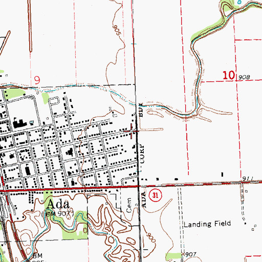 Topographic Map of Merry Lane Mobile Home Park, MN