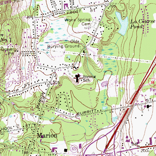 Topographic Map of Strong Elementary School, CT
