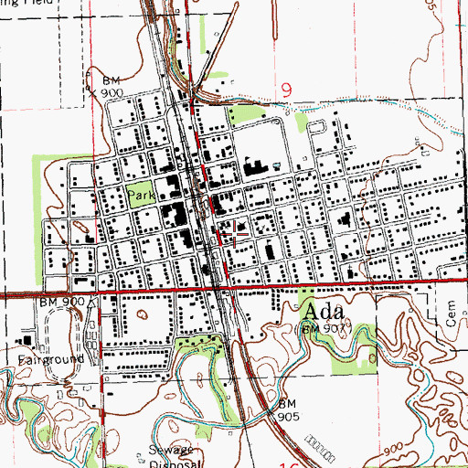 Topographic Map of Norman County Sheriff's Office, MN