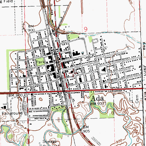 Topographic Map of Norman County Courthouse, MN