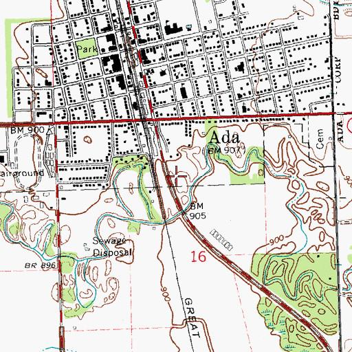 Topographic Map of Bosworth Park, MN