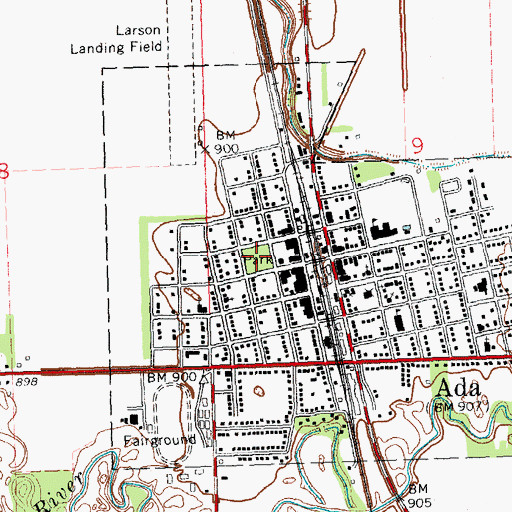 Topographic Map of West Side Park, MN
