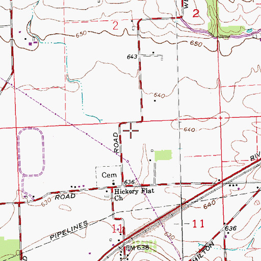 Topographic Map of Shiloh Knothole Fields, OH