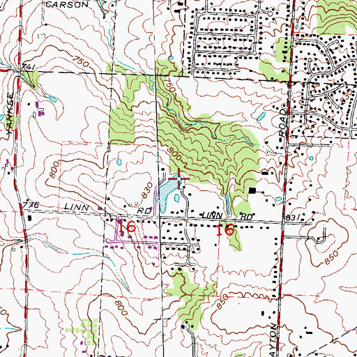 Topographic Map of Monroe Lake, OH