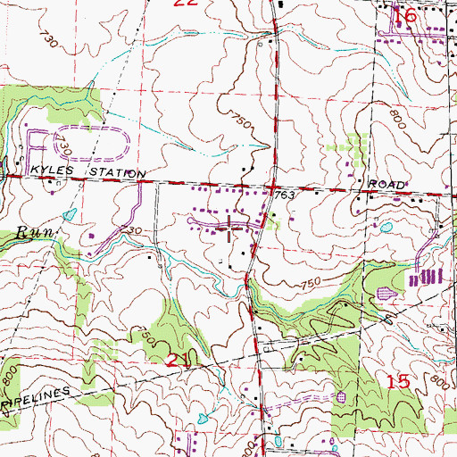 Topographic Map of Brookview, OH