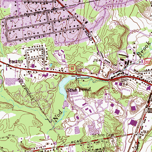 Topographic Map of Stub Pond, CT