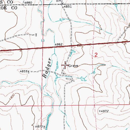 Topographic Map of Jolly Family Cemetery, CO