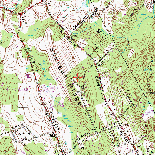 Topographic Map of Sturges Ridge, CT