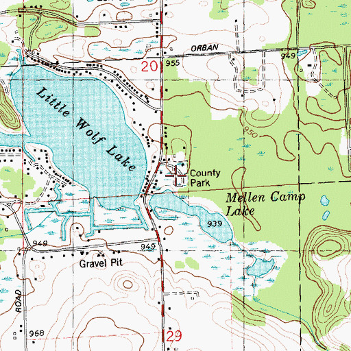 Topographic Map of Jackson County Park, MI