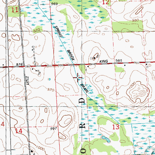 Topographic Map of Spring Brook Drain, MI