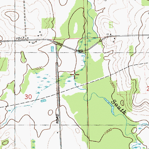 Topographic Map of Beaver Creek, MI