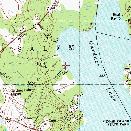 Topographic Map of Sucker Brook, CT