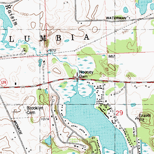 Topographic Map of Nooney Dam, MI