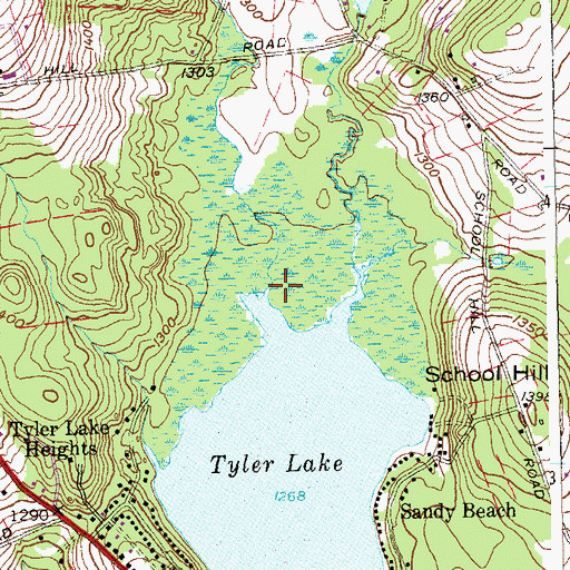 Topographic Map of Sucker Brook, CT