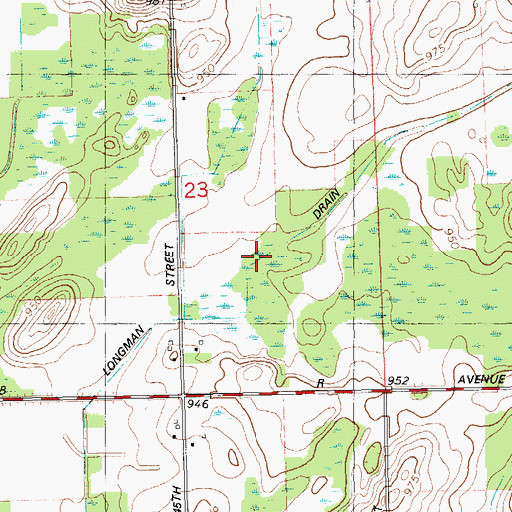 Topographic Map of Longman Drain, MI
