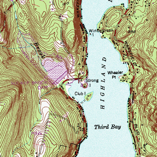 Topographic Map of Sucker Brook, CT