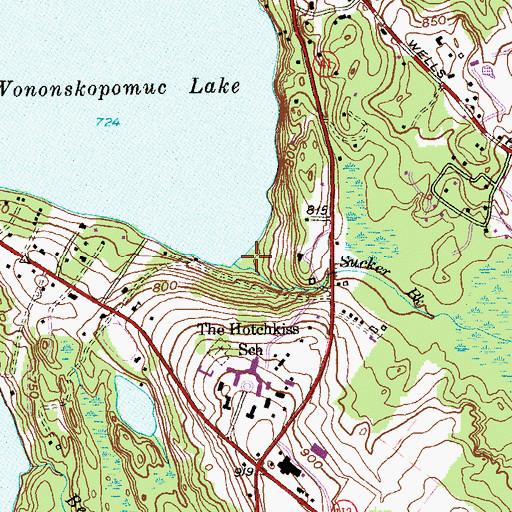 Topographic Map of Sucker Brook, CT