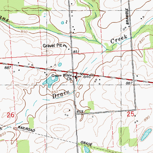 Topographic Map of Grace Bible Church, MI