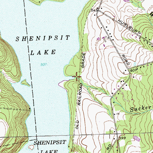 Topographic Map of Sucker Brook, CT