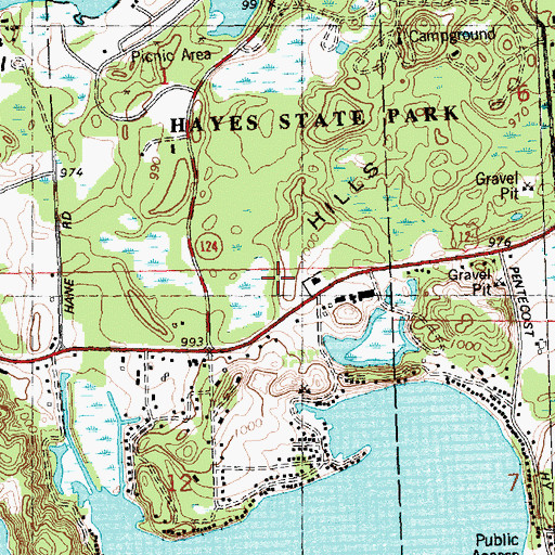 Topographic Map of Irish Hills, MI