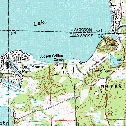 Topographic Map of Judson Collins Camp, MI