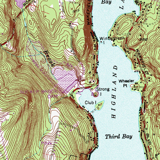 Topographic Map of Sucker Brook Dam, CT