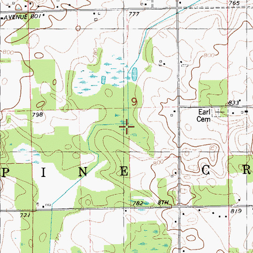 Topographic Map of Veley Drain, MI